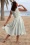 Miss Candyfloss - Lissa Minty Floral Leinen Swing Kleid in Weiß und Mintgrün 3