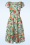 Vintage Chic for Topvintage - Blythe hibiscus floral swing jurk in wit en multi