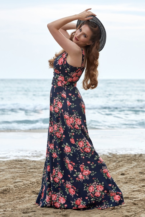 Miss Candyfloss - Giordana Lee Floral Jumpsuit in Navy 3