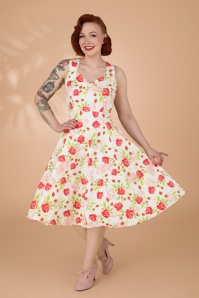 Kleid weiß mit rosen clearance