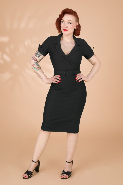 Zoe Vine - Loïs pencil jurk in zwart