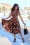 Miss Candyfloss - Delsie Lou floral swing jurk in zwart en orange