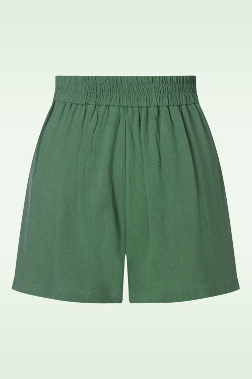 Louche - Hilton Linen Mix Shorts in Green 2