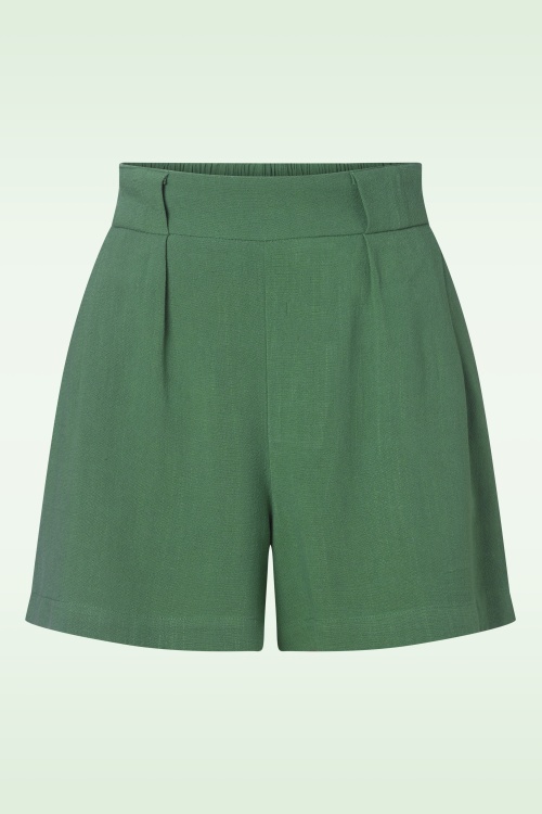 Louche - Hilton Linen Mix Shorts in Grün