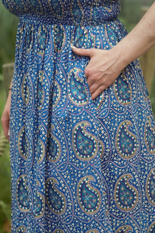 Timeless - Summer Paisley maxi jurk in blauw 5