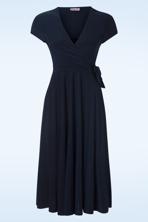 Vintage Chic for Topvintage - Layla Cross Over Dress in Navy