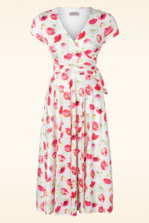 Vintage Chic for Topvintage - Layla Floral Peacock Swing Dress in Sky Blue
