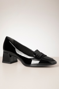 Tamaris - Viola Patent loafer stijl pumps in zwart 3