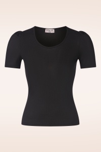 Vintage Chic for Topvintage - Jessie Rib top in zwart