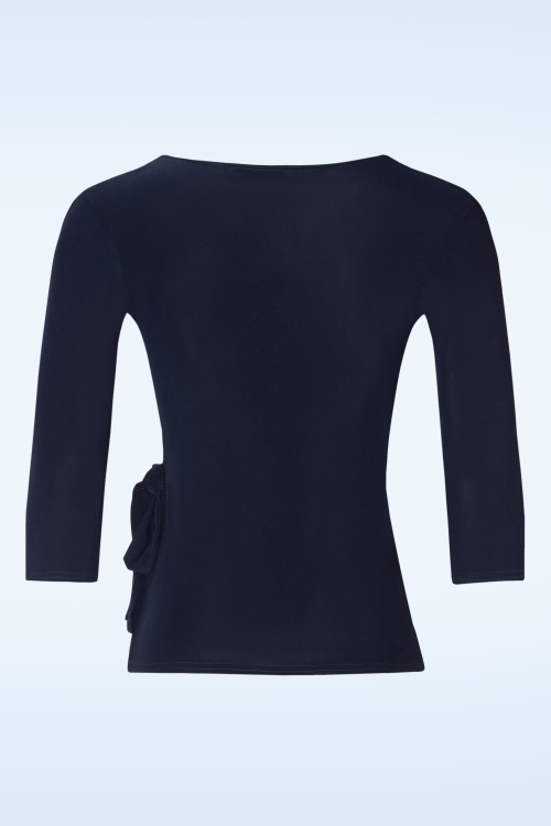 Vintage Chic for Topvintage - Annabelle slinky top in marineblauw 2