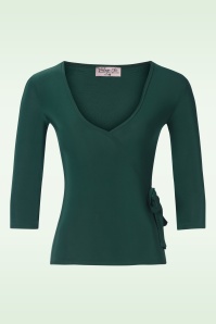 Vintage Chic for Topvintage - Annabelle slinky top in bosgroen