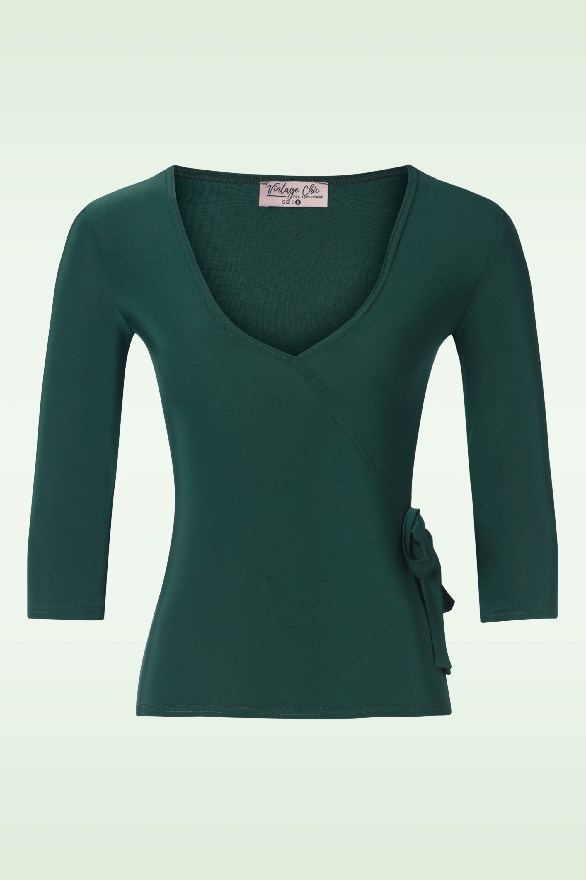 Vintage Chic for Topvintage - Annabelle slinky top in bosgroen