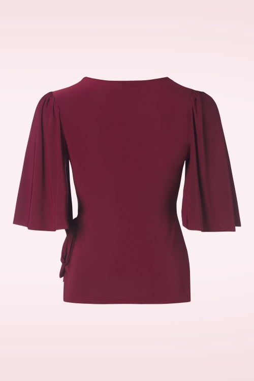 Vintage Chic for Topvintage - Belle slinky top in wijnrood 2