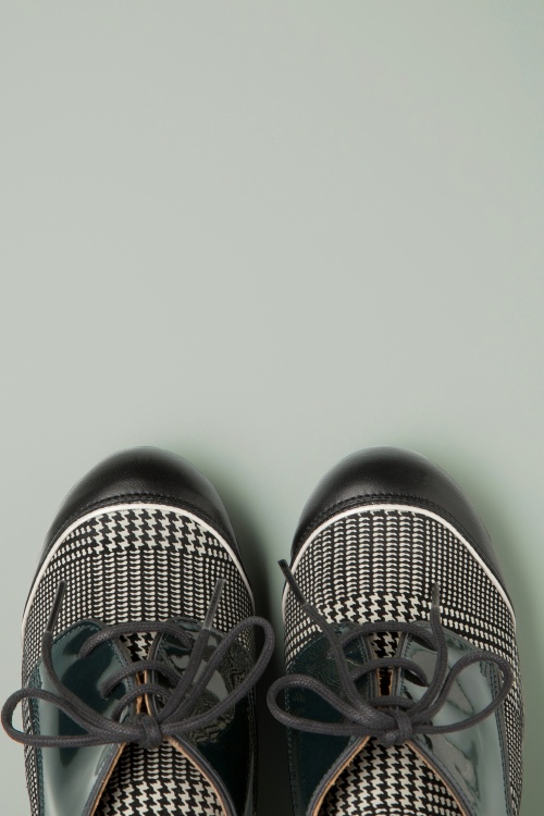 Nemonic - Madison Shoe Booties in zwart en donkergroen 2