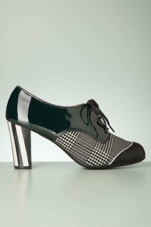 Nemonic - Madison Shoe Booties in zwart en donkergroen