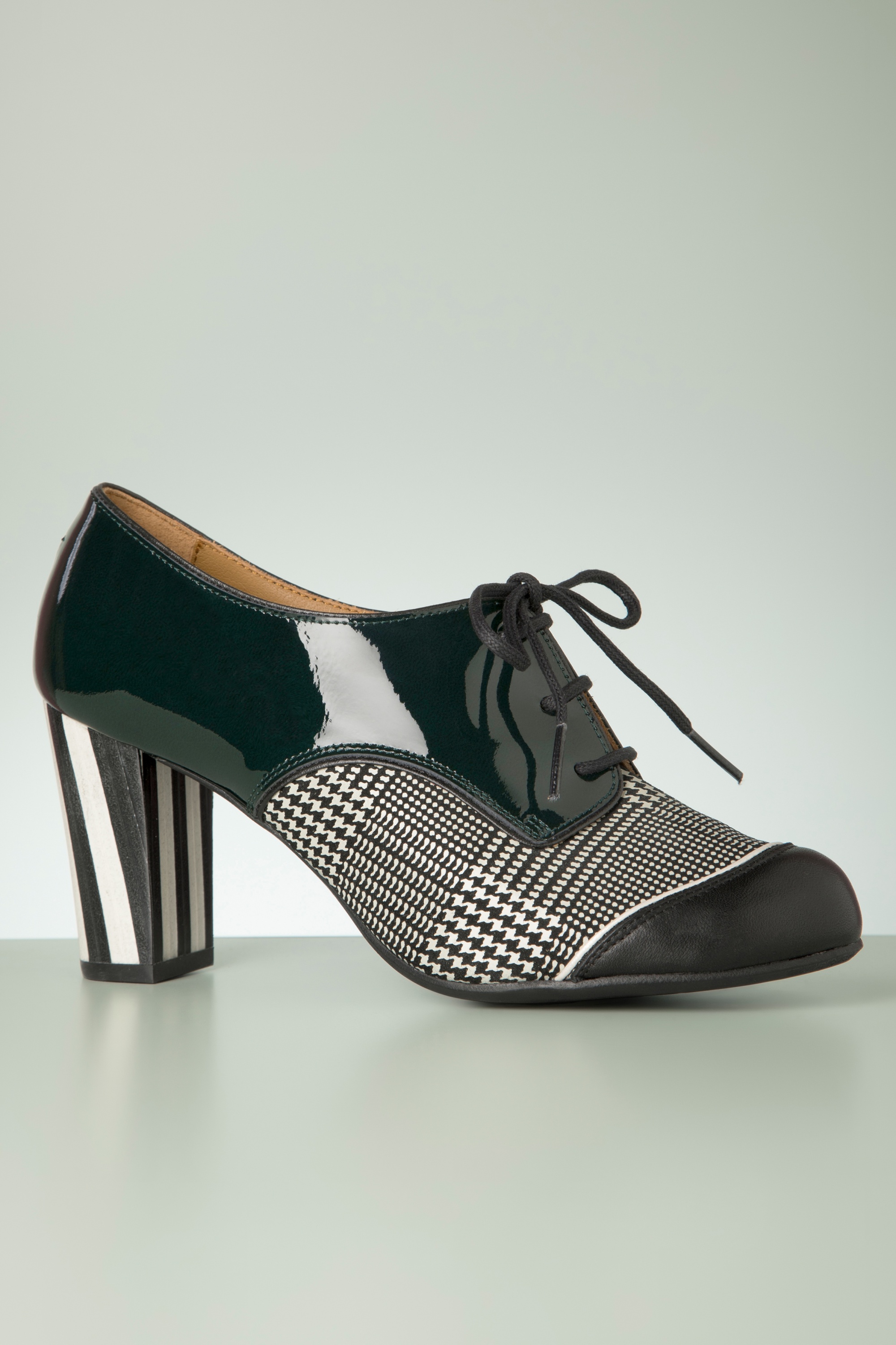 Nemonic - Madison Shoe Booties in zwart en donkergroen 3