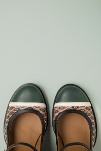 Nemonic - Nantes Mary Jane pumps in zwart en groen 2