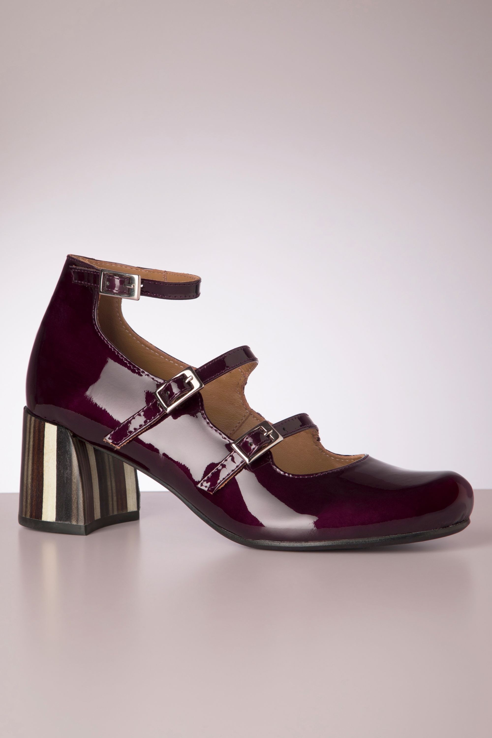 Nemonic - Adriana Mary Jane pumps in wijnrood 3