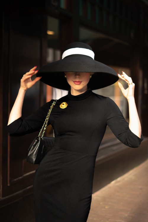 Topvintage Boutique Collection - Topvintage exclusive ~ Sandra pencil jurk in zwart 2