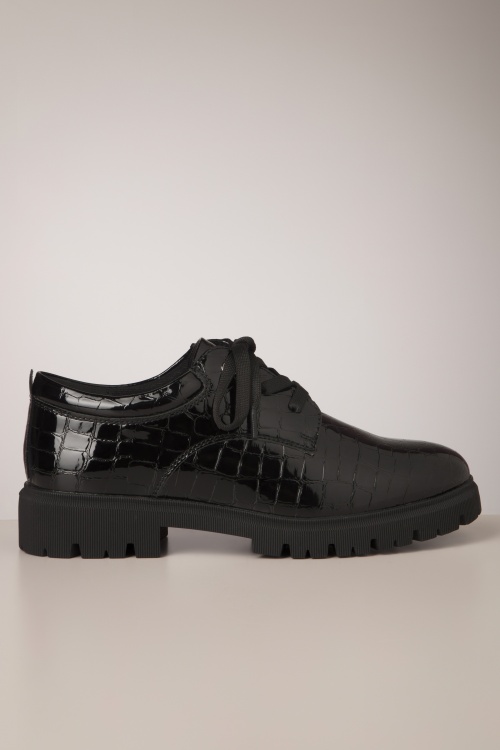 s.Oliver - Celia Croco derby schoenen in zwart