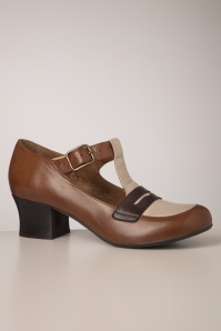 Miz Mooz - Fancie T-Strap pumps in brandy 2