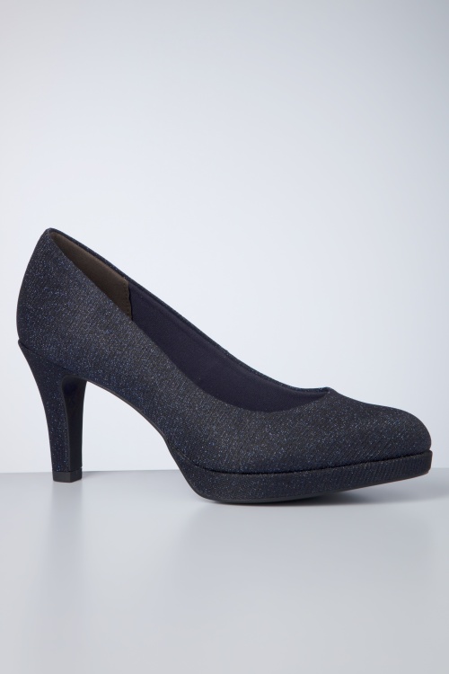 Tamaris - Bernice Glam pumps in navy 2