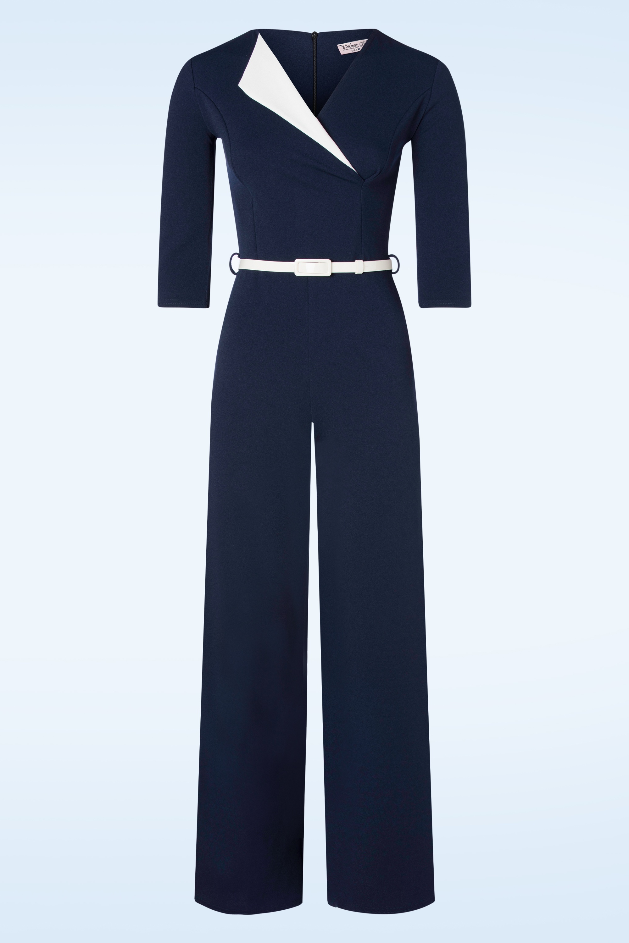 Vintage Chic for Topvintage - Celeste jumpsuit in marineblauw