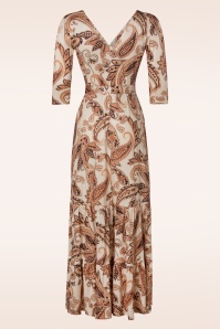 Vintage Chic for Topvintage - Peggy paisley maxi jurk in crème 2