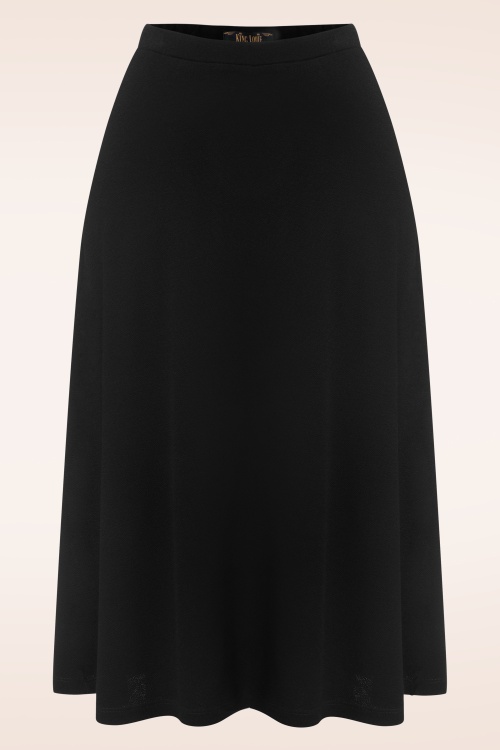 King Louie - Juno Milano crepe midi rok in zwart 2