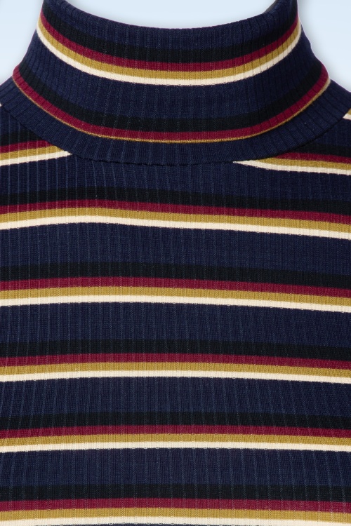 King Louie - Mimmi stripe rollneck top in evening blauw 5