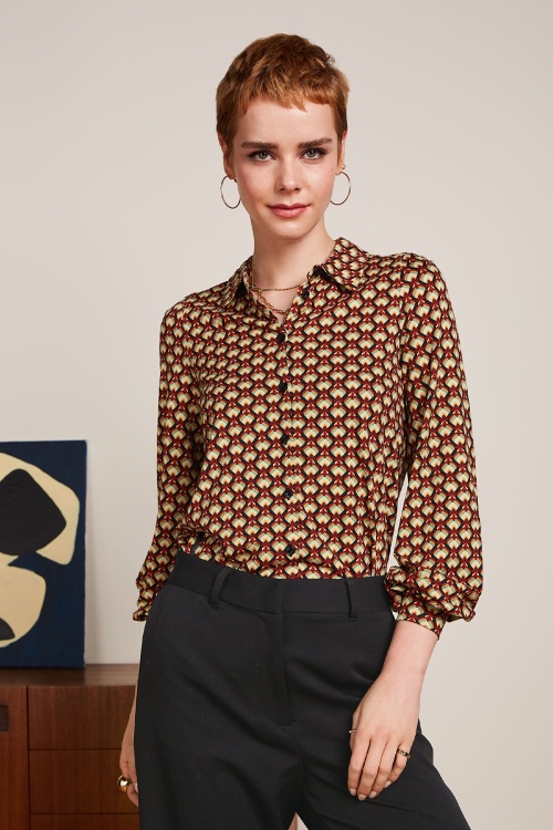 King Louie - Maisie Rising blouse in avondblauw