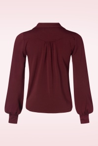 King Louie - Carina Light blouse in cabernet rood 4