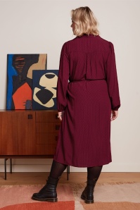 King Louie - Carina Piper jurk in cabernet rood 3