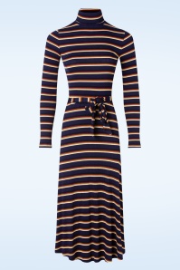 King Louie - Mimmi stripe rollneck jurk in evening blauw 2