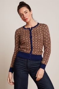 King Louie - Ripley Roundneck cardigan in avondblauw