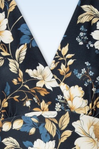 Vintage Chic for Topvintage - Katie Floral pencil jurk in donkerblauw 4