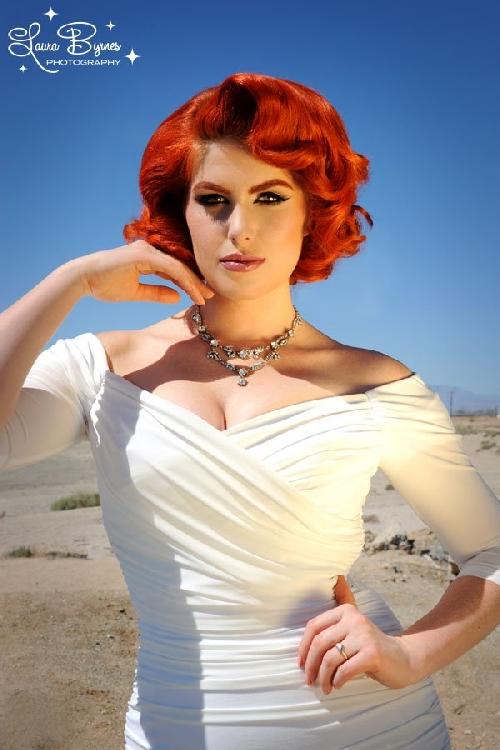 Pinup Couture - 50s Monica Dress in Antique Off White from Laura Byrnes Black Label 2