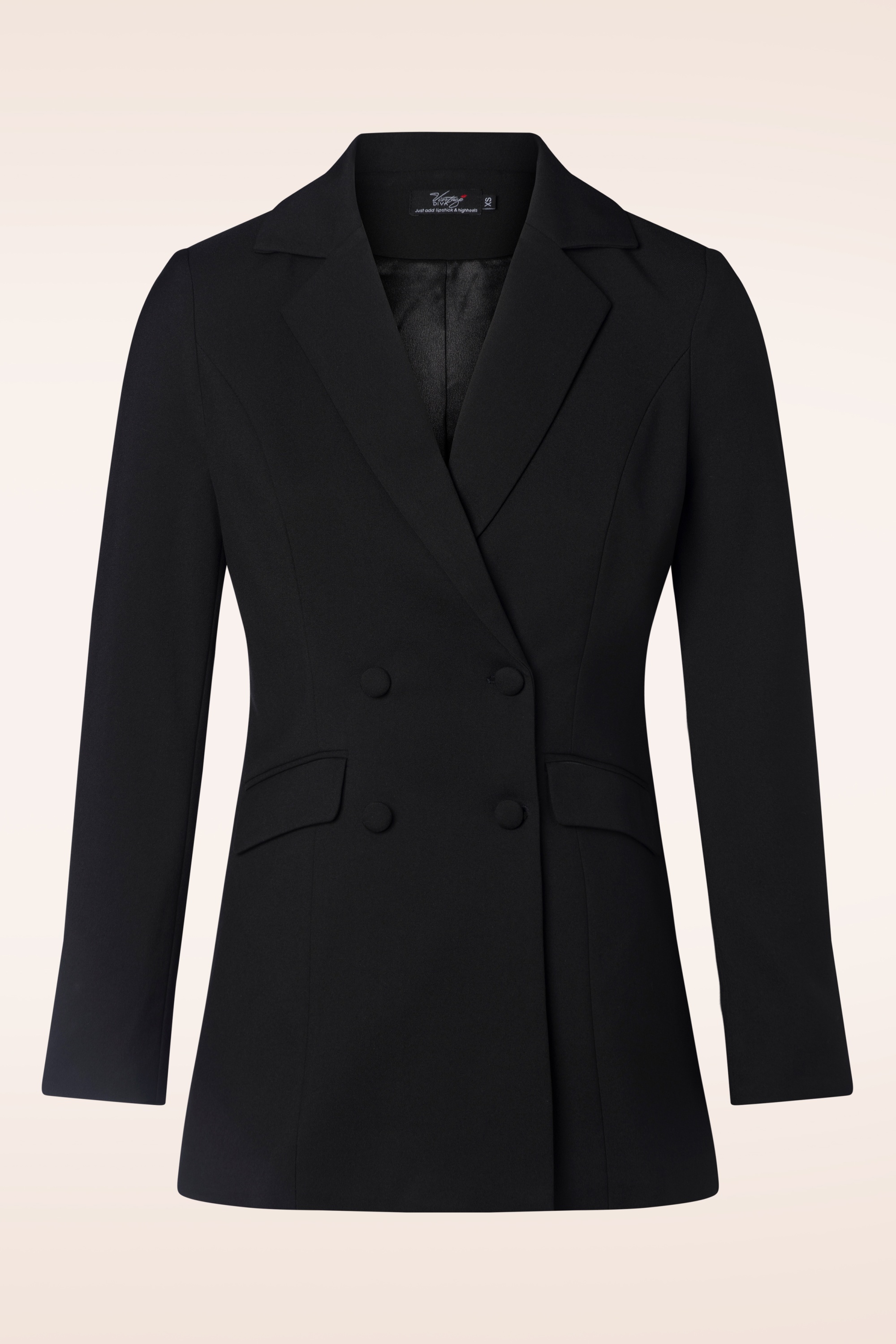 Vintage Diva  - Marlene blazer in zwart 3