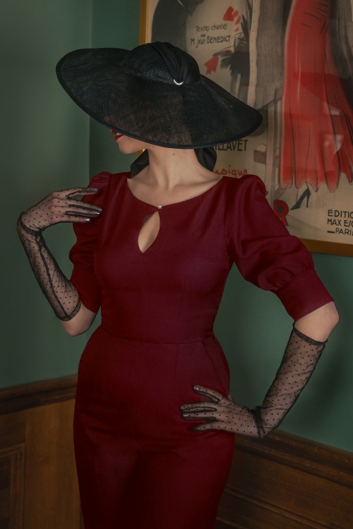 Vintage Diva  - The Graziella jumpsuit in bordeauxrood 3