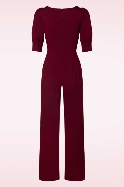 Vintage Diva  - The Graziella jumpsuit in bordeauxrood 5