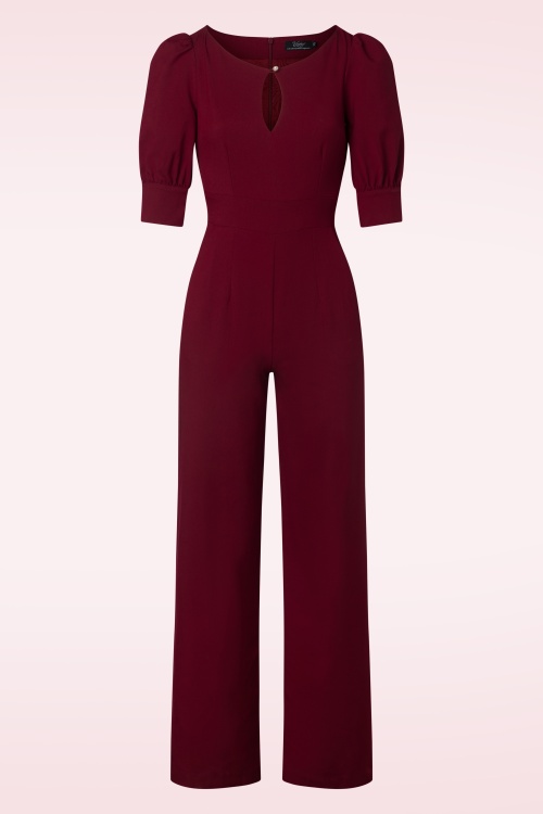 Vintage Diva - The Graziella jumpsuit in bordeauxrood 2