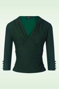 Vintage Diva  - The Richi top in donkergroen 3