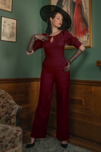 Vintage Diva  - The Graziella jumpsuit in bordeauxrood