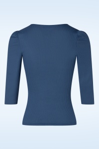 Vintage Chic for Topvintage - Jordyn rib top in blauw 2