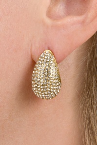 Day&Eve by Go Dutch Label - Haily rhinestones drop shaped oorbellen in goud 