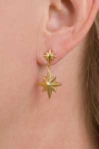 Day&Eve by Go Dutch Label - Double Stars oorbellen in goud