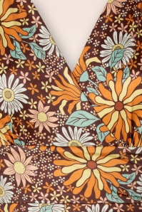 Vintage Chic for Topvintage - Farrah Floral maxi jurk in bruin 4