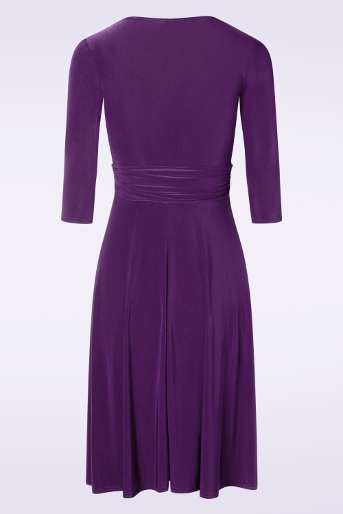 Vintage Chic for Topvintage - Aria swing jurk in aubergine 2