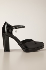 Tamaris - Carrie plateau lak pumps in zwart