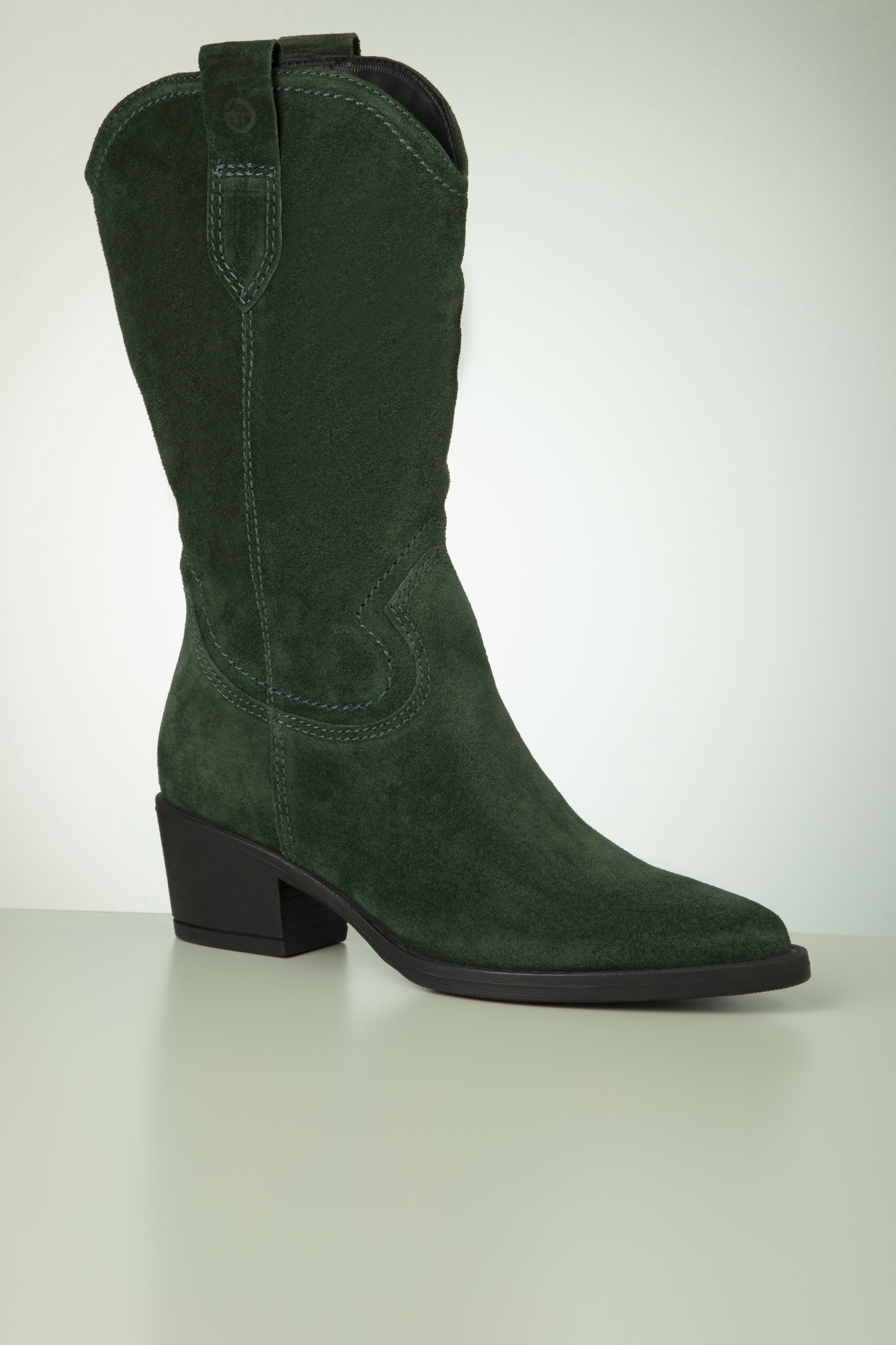 Tamaris - Leather western laarzen in groen 3